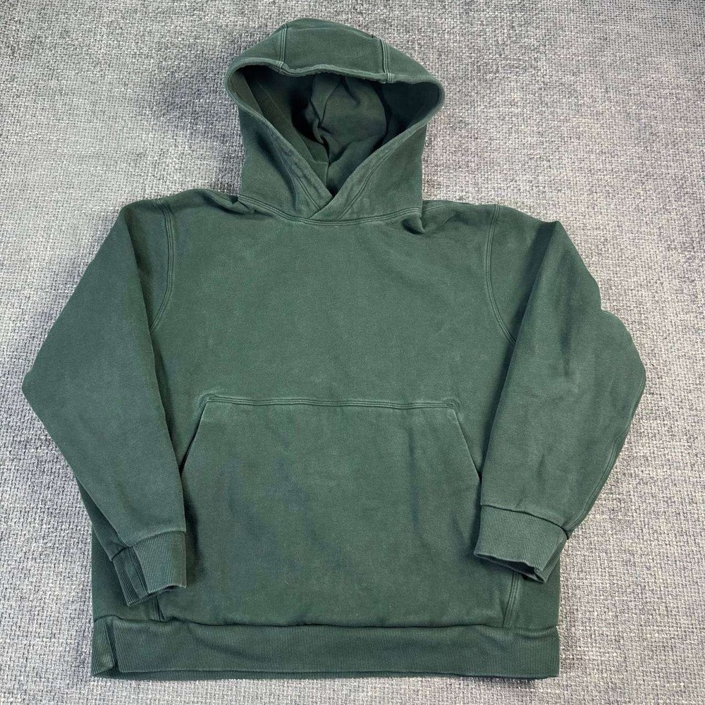 Lululemon Hoodie Women Large Dark Green Double Layer Boxy Pullover Streetwear